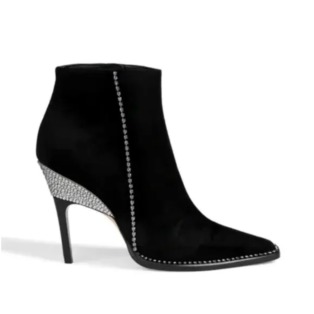 Jimmy Choo Brecken 100 Crystal-embellished Suede Boots EU37